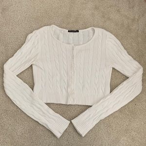Brandy Melville cream button up sweater
